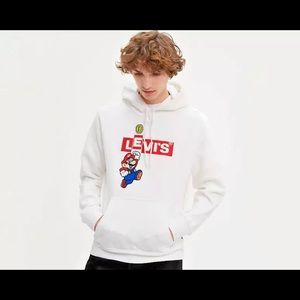 LEVIS X SUPER MARIO GRAPHIC PULLOVER HOODIE LIMITED ED. Large NINTENDO